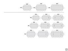 Style table with glass top - Table seats scheme