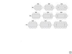  Style table with ceramic top - Table seats scheme