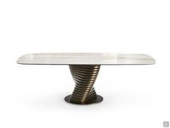 Vortex dining table with 239 x 119 cm shaped top