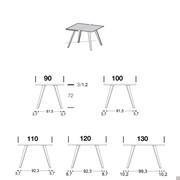 Santiago square table, models and measurements