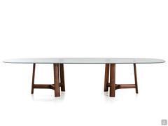 Conrad table suitable for large spaces with a cm 300 x 120 in clear glass