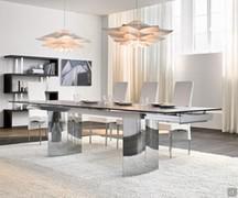 Manhattan table with shaped steel legs available in six different measurements