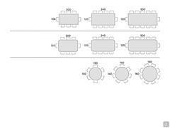 Torquay table with wooden top - Table seating chart