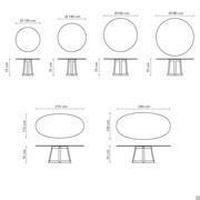 Greeny round dining table  - Model and Measurements