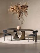 Birkey table here proposed with brushed metal legs and wooden top