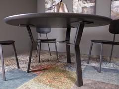 Rey dining table underside,  attached to the top with special plates normally hidden from view