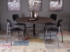 Rey metal leg dining table, available in different sizes in fixed round or rectangular