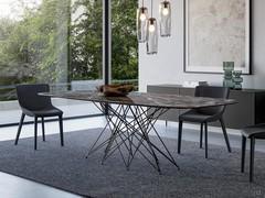 Octa table by Bonaldo with Mountain Peak ceramic stone top