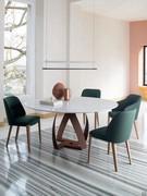 Table Bon Bon round with White Carrara marble top and central Corten base