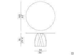 Table dimensional diagram Bon Bon round