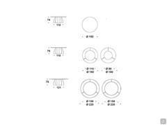 Cattelan Senator table in round models - dimensional diagram