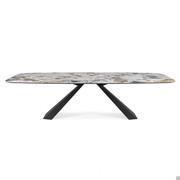 Eliot shaped rectangular table by Cattelan with top in Makalu Keramik marble