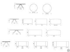 Eliot dining table with keramik top - schemes and measurements