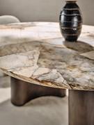 Detail of the fine Patagonia marble top with bevelled edge