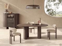 Lotus table with two bases and shaped top in the Small size of 170x120 cm