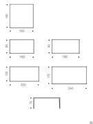 Minimalist table Boulevard by Cattelan - dimensional scheme of fixed versions