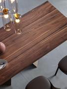 Top in American walnut solid wood for the Prora table by Bonaldo