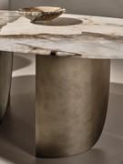 Detail of Patagonia marble top, 20 mm thick with bevelled edge