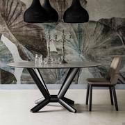 Planer table by Cattelan proposed also with round top in Keramik stone that look like marble