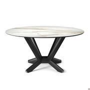 Planer table by Cattelan with round top in Golden Calacatta Keramik 