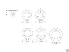 Table Planer by Cattelan - Schematics and dimensions of models with wood essence top with Keramik stone insert