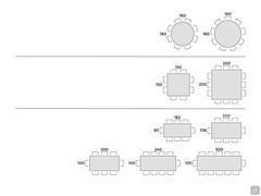 Tavolo Planer con piano in vetro cristallo - Table seats scheme