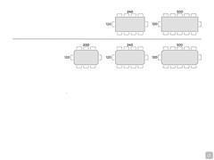 Planer table with crystal glass top - Table seats scheme