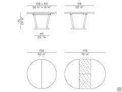 Schema dimensionale tavolo rotondo Pipe