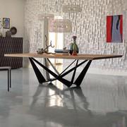 Skorpio table by Cattelan with wooden top