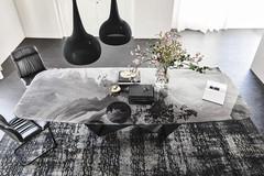 Skorpio table by Cattelan with shaped top in CrystalArt