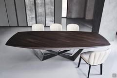 Living room table with burnt oak top Skorpio by Cattelan, Masterwood workmanship