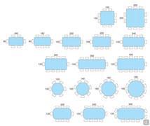 Skorpio table by Cattelan - Table Seats Scheme