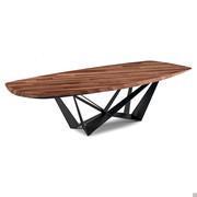 Skorpio table by Cattelan in Masterwood Canaletto walnut (oblique edges with slatted top)