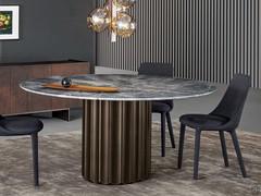 Dorian by Bonaldo round table with stone top