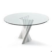 Plisset table with artistic marble base by Cattelan