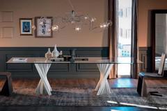 Modern Plisset table with marble base by Cattelan