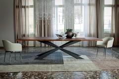 Spyder table by Cattelan with wooden top