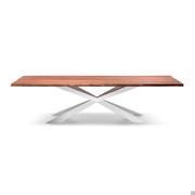 Spyder table by Cattelan with wooden top and white structure