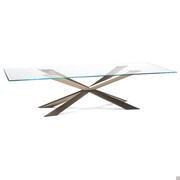 Spyder glass table by Cattelan with metal base