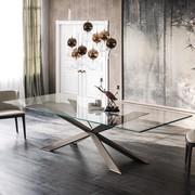 Spyder crystal table by Cattelan with crossed metal base