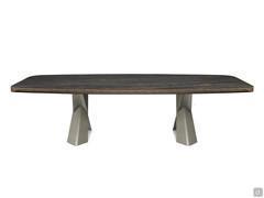 Mad Max by Cattelan table Keramik top with edge in painted metal brushed bronze