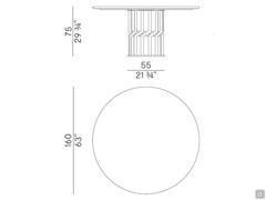 Dimensional drawing of table Intreccio fixed