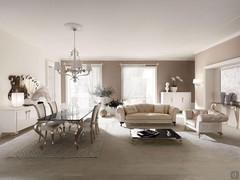 Living room furnished with various products from Cantori's George collection