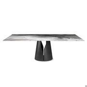 Giano by Cattelan rectangular table with CrystalArt CY01 glass top