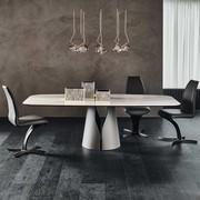 Shaped rectangular table in different finishes of Keramik stone