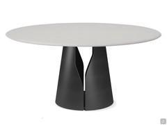 Giano table with brushed clay coated top, available in several colours