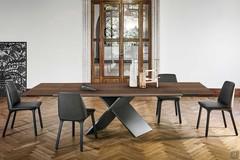 Ax extending table by Bonaldo in canaletto walnut wood veneer 