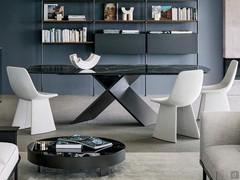 Ax table by Bonaldo in the ceramic stone top version