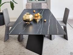 Ax table by Bonaldo in the variant with Laurent matte ceramic stone top