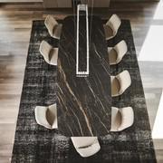 Top view of the living room table Skorpio by Cattelan with Portoro Marble Keramik top